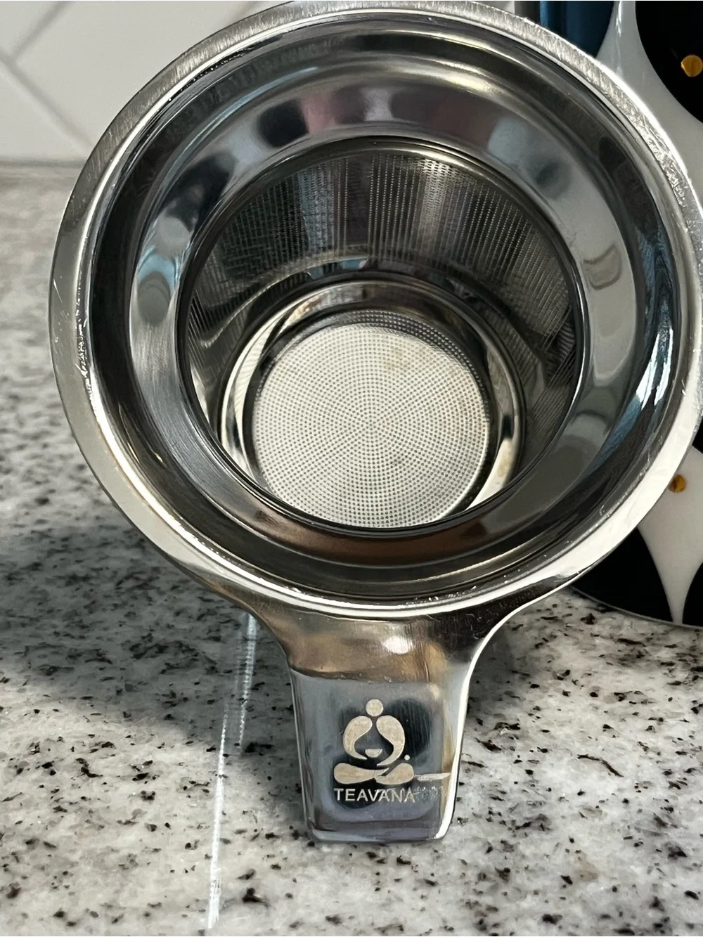 Teavana 2014 Polka Dot Porcelain Tea Mug w/ Stainless Infuser & Lid Complete Set